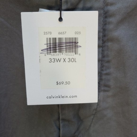 new with tags Calvin Klein Gray Pants 33 x 30 - Picture 4 of 6